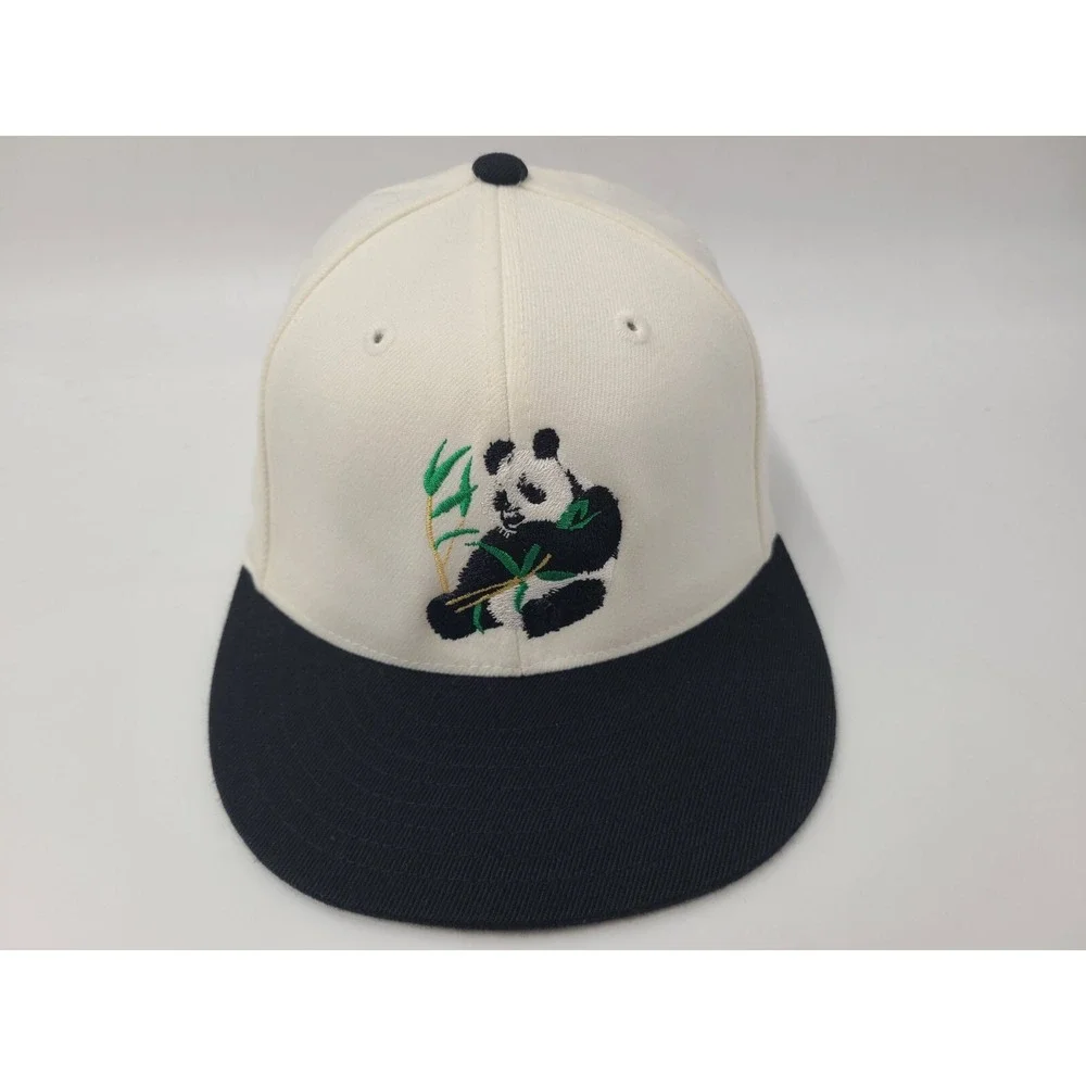 Women Panda‎ Girl Lids Flex Fitted S-M Hat Cap Skate Skateboard Surf White Black